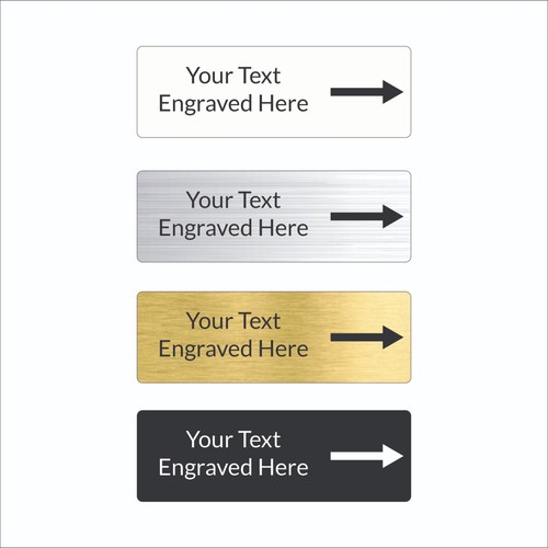 Engraved directional sign with - engraved,