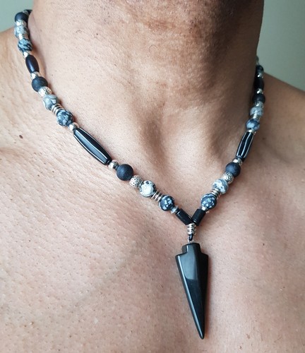 Black arrow head necklace - head,