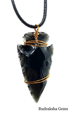 Arrow head black obsidian - arrow,