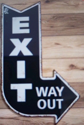 Exit way out - out, black/white